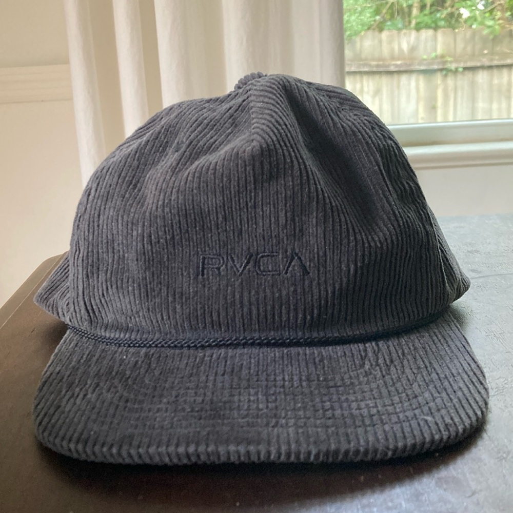 RCVA dark smokey gray corduroy cap.
